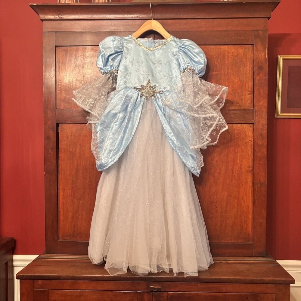 Wishcraft Girls Blue Snowflake Princess Dress Size 6 Glitter Tulle Costume